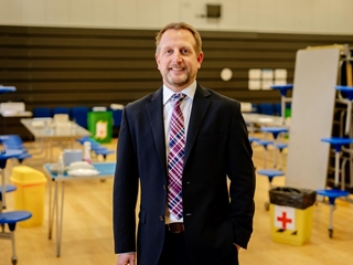 Covid lateral flow testing centre at Charlton School