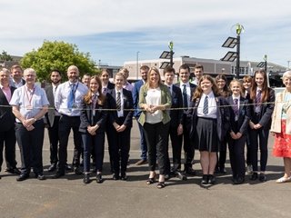 Charlton Students help open UK’s first off-grid bus station in Wellington